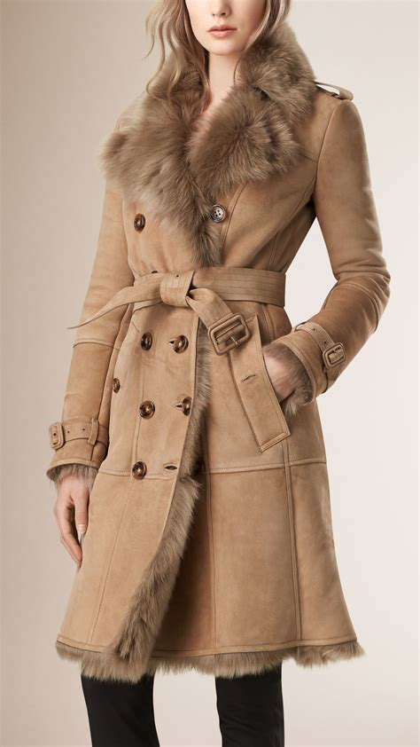 burberry fur coat yellow|burberry trench coats women's.